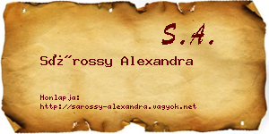 Sárossy Alexandra névjegykártya